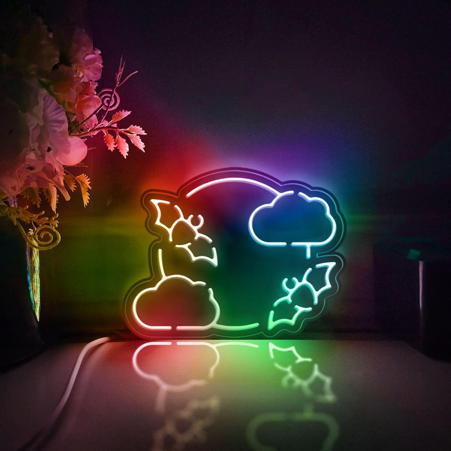 Bat and Full Moon Led Light Box